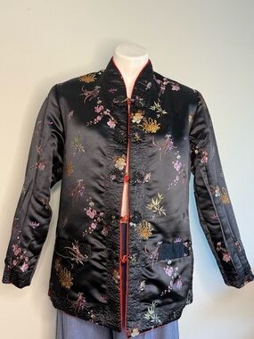 Authentic Chinese Dress Jacket Reversible Pockets Medium